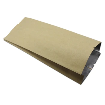 

Open Top Kraft Paper Aluminum Foil Side Gusset Bellows Pocket Bag Vacuum Heat Sealing Food Coffee Powder Packing Organ Bags