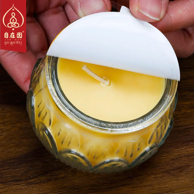 Автономная масляная лампа 24 часа плоская чашка с лотосом стеклянный подсвечник домашняя натуральная Бездымная масляная лампа для свет Будды