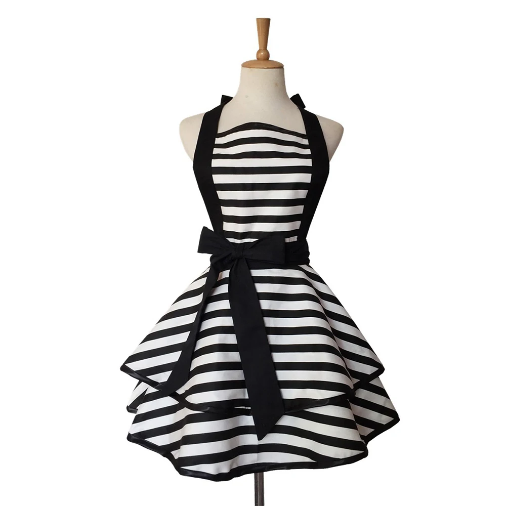 Women Retro Cotton Dot Fashion Sexy Apron Dress Female Household Cleaning Home Daily Work Sleeveless Apron