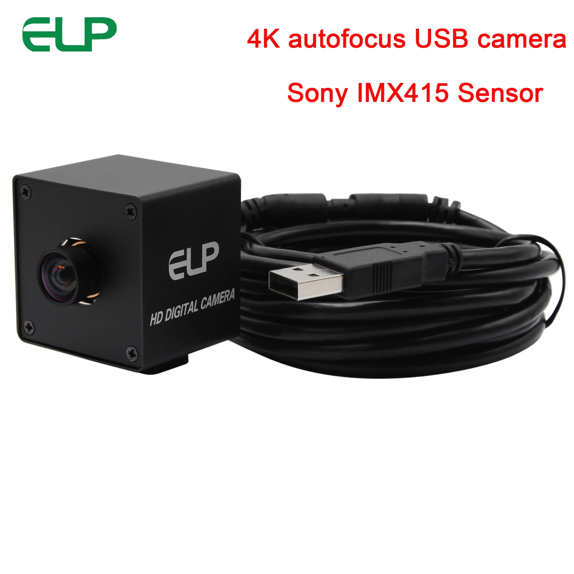 No distortion 4K Autofocus USB Webcam CMOS SONY IMX415 Video Surveillance USB Cameras for Machine Vision Document Scanning