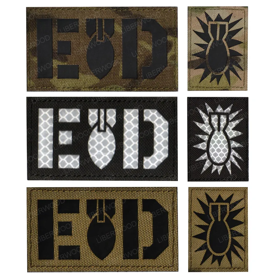 

Explosive Ordnance Disposal EOD infrared IR multicam Bomb Squad laser hook patch Reflective Military Emblem Appliques Armband