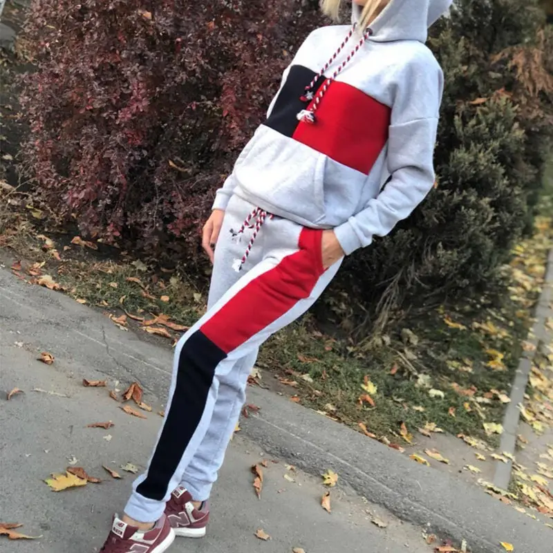

Women's Sets Clothes Hoodies and Pants 2 Piece Set Warm Ladies Plaid Style Female Outfits Suit Women Racksuit Clothes For Lady