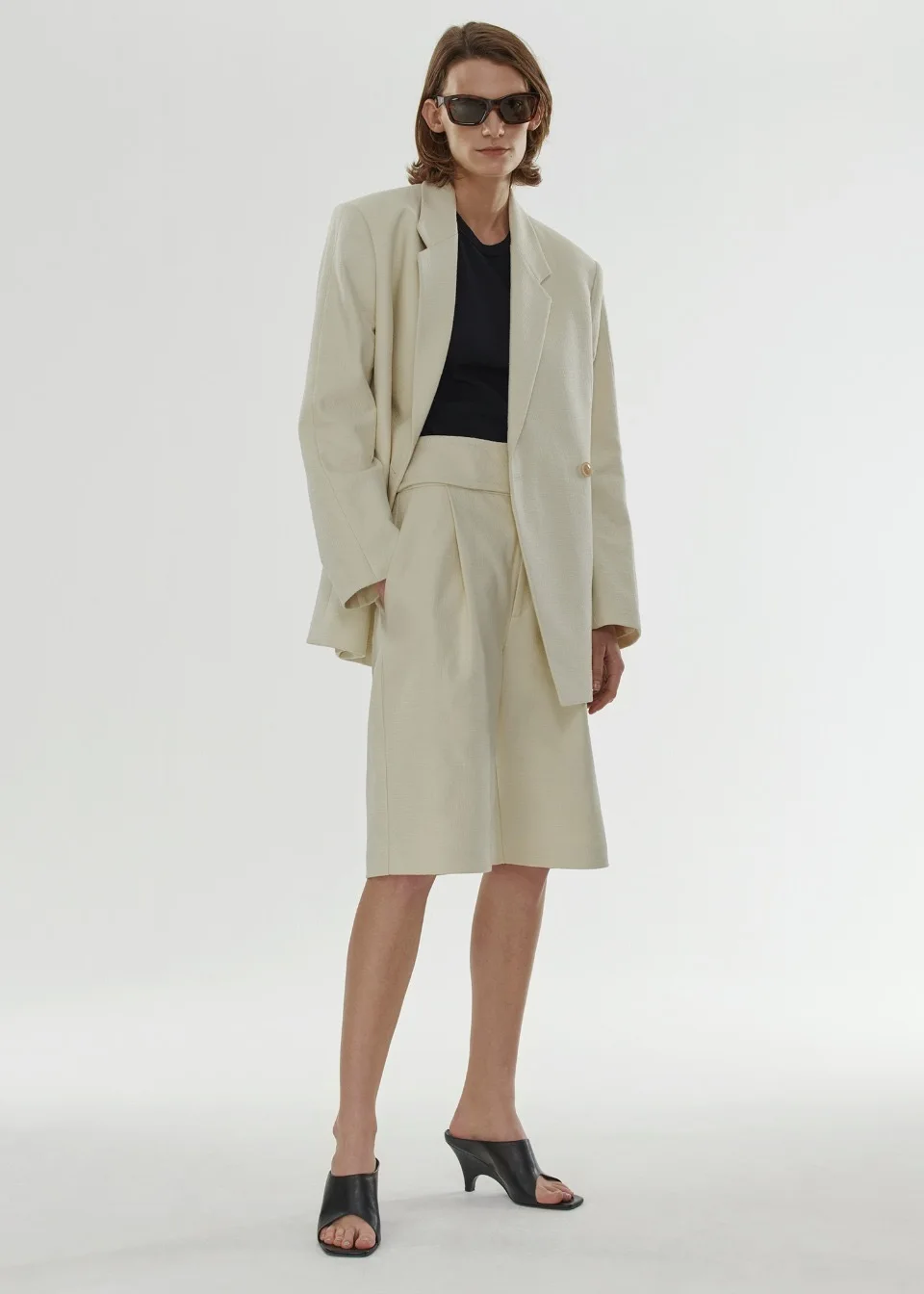 

Sweden Totem* Lore* women coat suit cotton polyester double breasted casual office style blazer