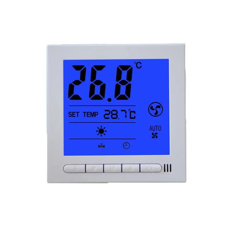Большой lcd цифровой термостат для вентиляторный доводчик с водяным охлаждением контроль 2-3 линии клапаны для кондиционирования воздуха в помещениях регулятор температуры