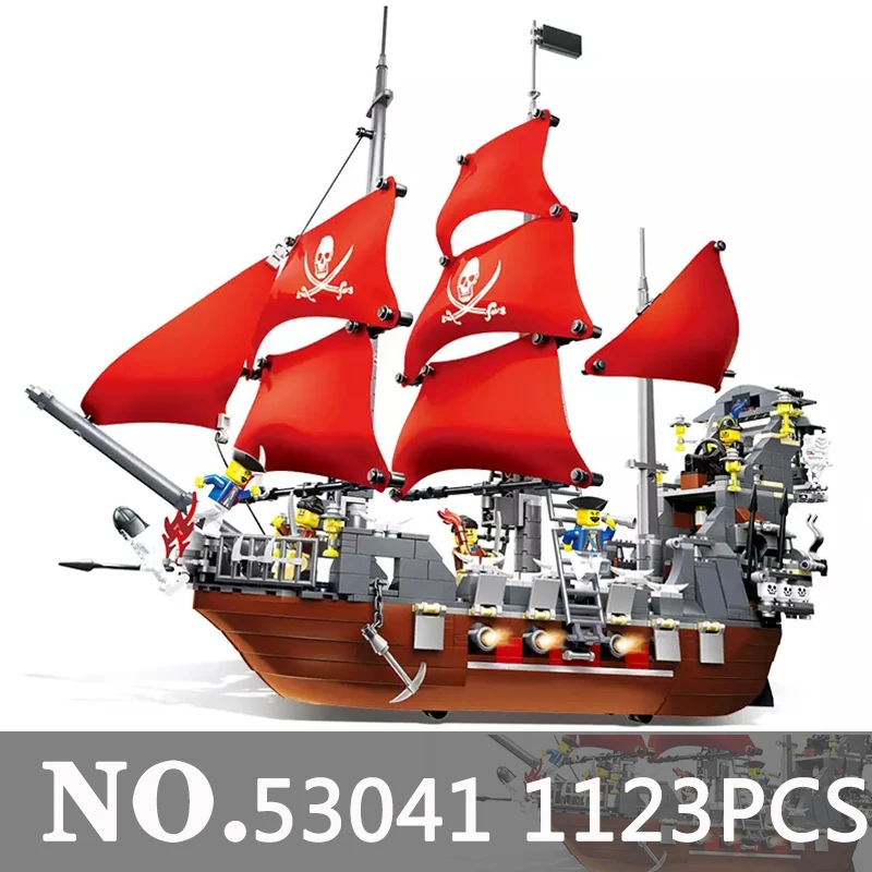 53041-1123PCS 16005 16006 16008 16009 16012 16016 16042 16060 22001 серии фильмов Пираты Карибского моря корабля игрушки строительные Конструкторы - Цвет: 53041-1123PCS
