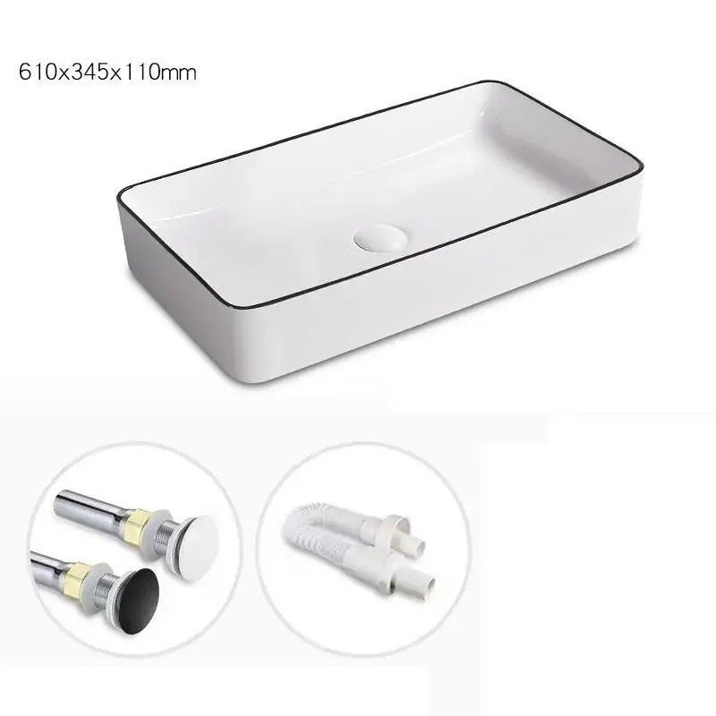 Version S Banyo Da Appoggio Bassin Black De Waschbecken Wasbak Sobre Encimera Cuba Para Pia Banheiro ванная раковина Lavabo умывальник - Цвет: Version S