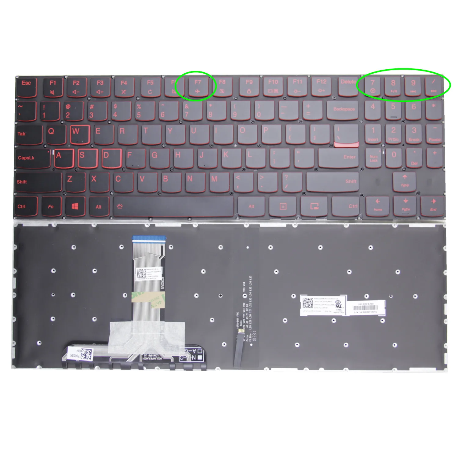 Teclado dos Eua para Lenovo Legion Laptop Inglês Backlit Y52015ikb R720-15ikb Y7000 Y520-15 Y720-15ikb Y530-15 Y545 Pg0 Novo - Imagem 3