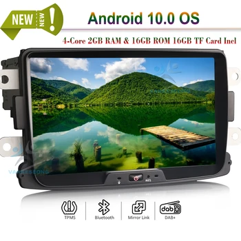 

8" Android 10.0 Autoradio Car Stereo Car GPS Navigation with Radio WiFi OBD TPMS DAB+ CarPlay+ for Renault Dacia Duster Captur