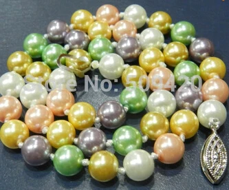 Бесплатная доставка&gt Новинка 8 мм многоцветный Южное море Жемчужное ожерелье 18