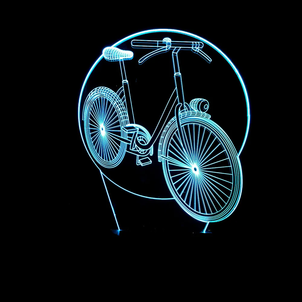 

Festive Flat 3D Modeling Bicycle Small Night Lamp Colorful Remote Control Touch Control Bicycle LED Gift Atmosphere Small Table