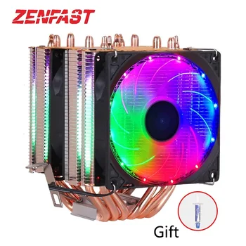 

ZENFAST 6 heat-pipes RGB CPU Cooler radiator Cooling 3PIN 4PIN 2 Fan For LGA 1150 1155 1156 1366 2011 X79 X99 Motherboard AM2/AM