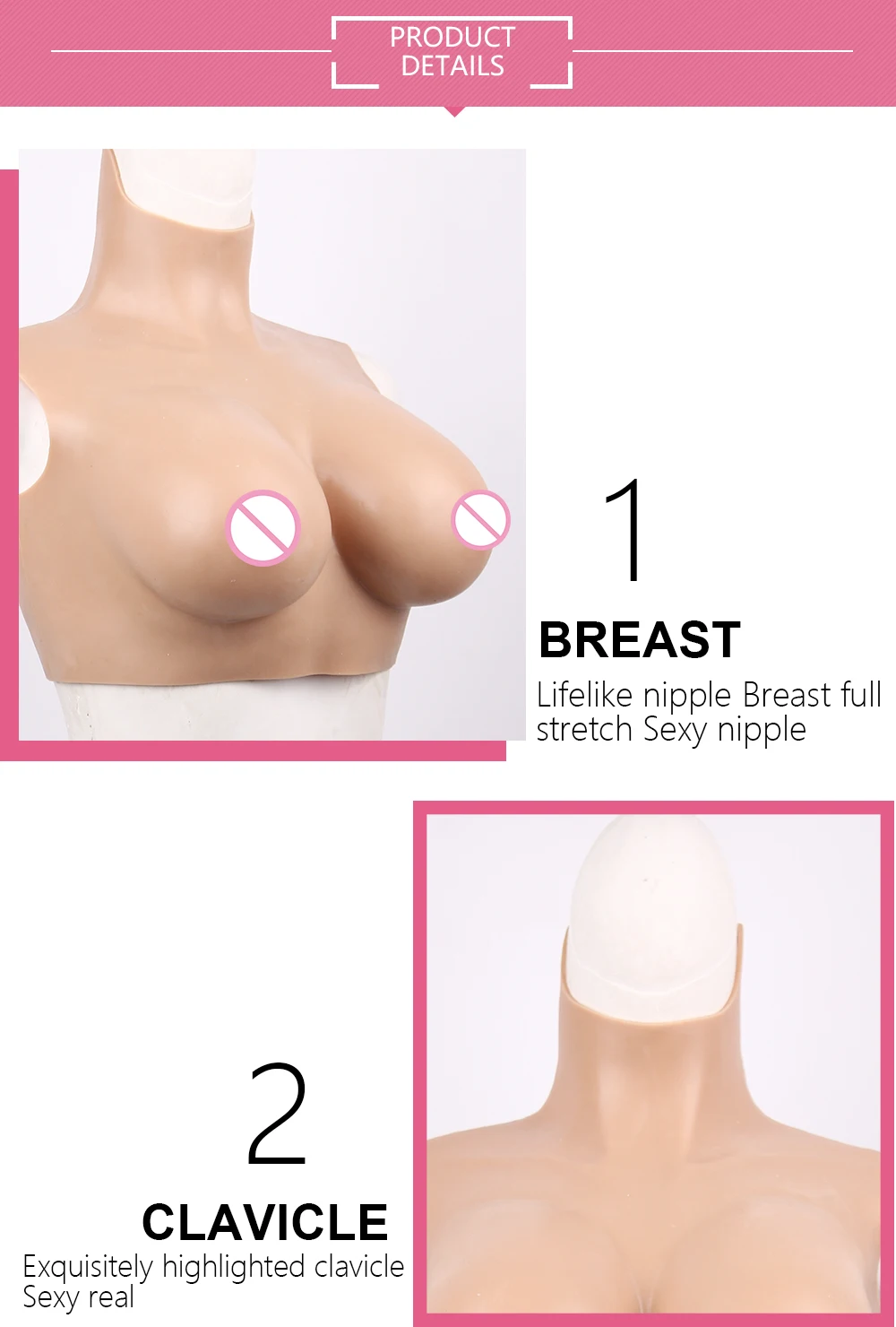 D Cup Silicone Breast Forms Fake Boobs for Mastectomy Woman Tits Breast Enhancer Artificial Boobs Chest for Crossdresser Sissy (3)