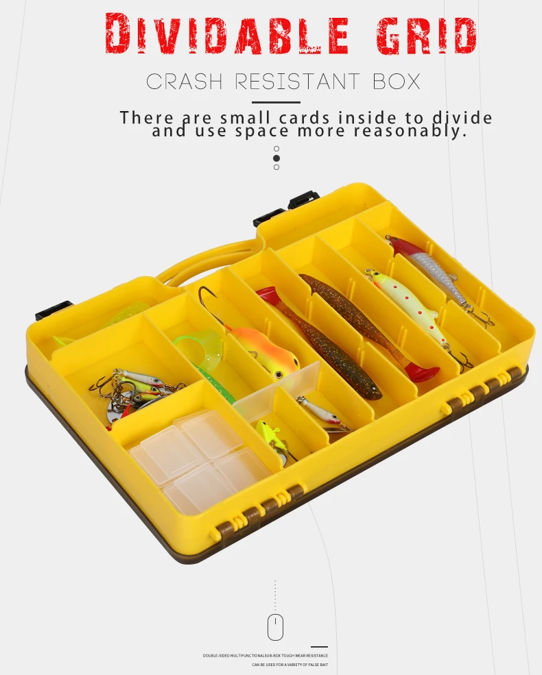 Коробка для рыболовных приманок коробки для снастей Органайзер пластиковая коробка-органайзер коробка со съемными Разделителями коробка для рыболовных снастей большой ящик для хранения