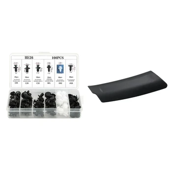 

100Pc Auto Car Fender Liner Fastener Bumper Interior Trim Retainer Push Clip Pin with Wiper Panel Scuttle Right Hand