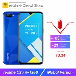 2019 глобальная версия OPPO realme C2 2GB ram 16GB rom смартфон 6,1 "полный экран умный мобильный телефон 4000mAh двойная камера