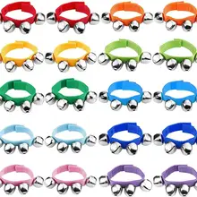 20 шт браслет Jingle Bells музыкальный ритм игрушки, 10 цветов, музыкальные инструменты для школы