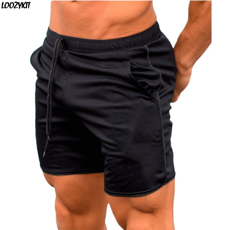 

Summer Men's Shorts Sport Fitness Workout Quick-drying Solid Color Beach Running Breathable Sweat Absorption Beach Shorts