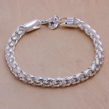 

Creative twist circle chain women men silver color bracelets new high -quality fashion jewelry Christmas gifts H070