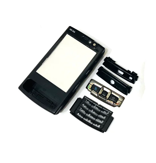 Для Nokia N95 8G Корпус Передняя Лицевая панель рамка крышка чехол+ задняя крышка/крышка батарейного отсека+ клавиатура - Цвет: Черный