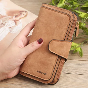 

NEW Retro Simple Frosted Women Wallet Women Short Leather Wallets Purses Portefeuille Female Purse Clutch XC52