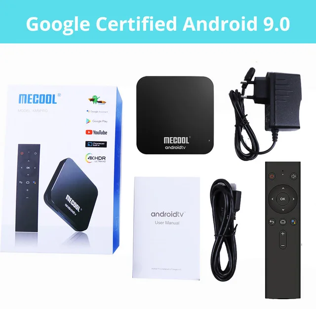 MECOOL Amlogic S905X2 KM3 KM9PRO Android 9,0 Smart tv Box 4G DDR4 32G/64G 4K HDR Google Сертифицированный медиаплеер Голосовое управление - Цвет: onlykm9tvbox