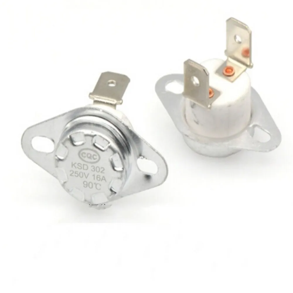 50PCS Thermostat NC KSD302 40C-300C Ceramics 16A 250V 40C 45C 50C 120C 130C 85C 90C 95C 180C Normally Closed degree thermal fuse Ceramic Fuse SMD Fuse