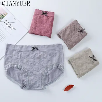 

Gift Box 4pcs Breathable Seamless Briefs Cotton Ladies Sexy Lace Panties Anti-inflammatory sterilization cotton briefs