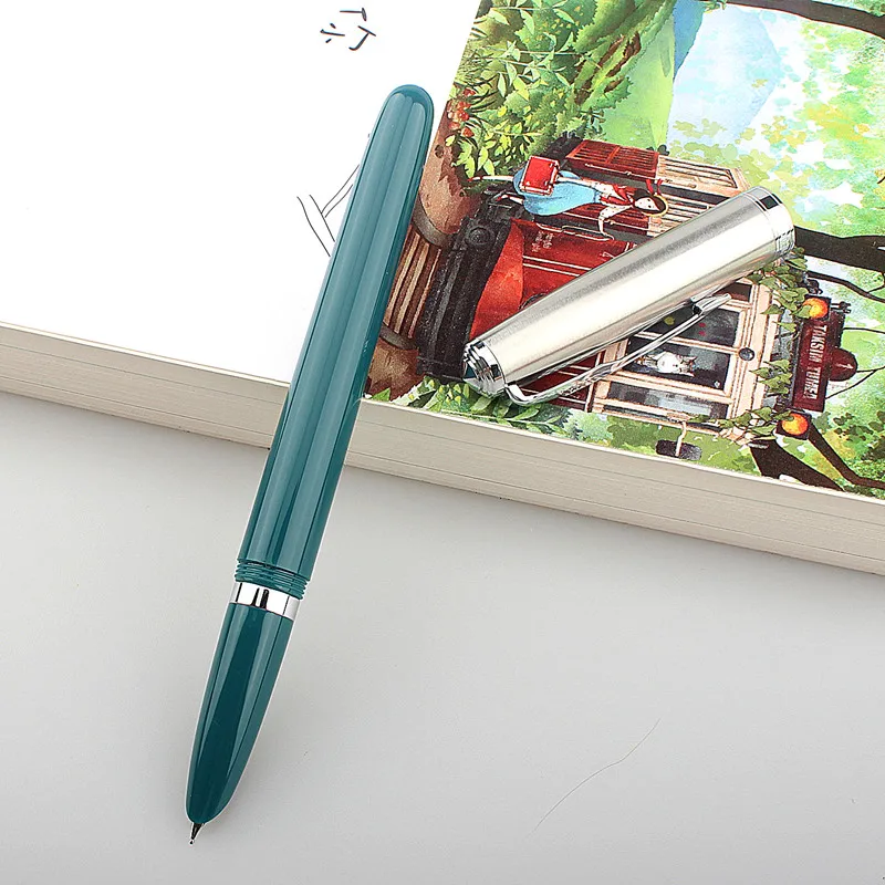 Jinhao 86 Resin Classic Fountain Pen Silver Cap Extra Fine Nib 0.38mm Ink Pen 