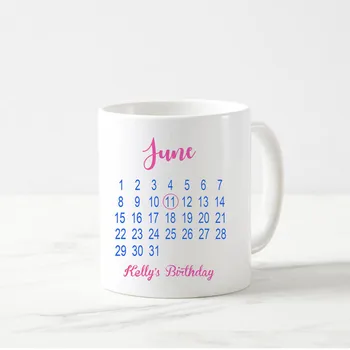 

New Personalized Birthday Party Ceramic Coffee Mug Unique Tea Cups Custom Name Date Happy Birthday Party Gifts Cup Supply