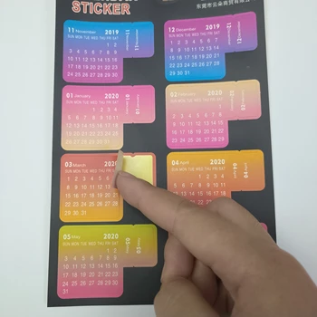 

WOKO 4pcs New Gradient 2020/2021 Years Calendar Sticker Notebook Index Monthly Category Sticker Planner Accessories Slip Sheet