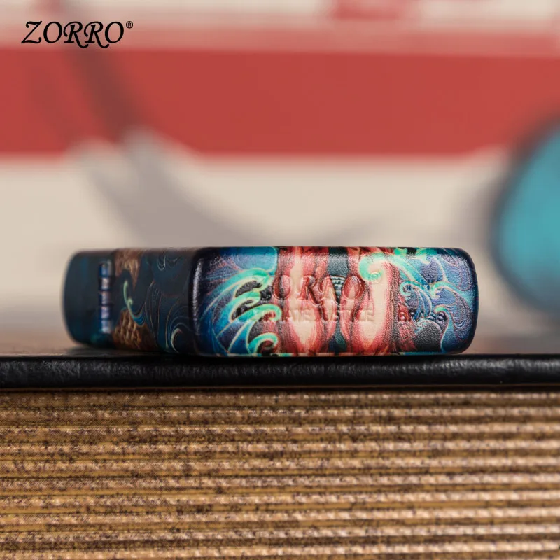 Zorro kerosene lighter creative wind proof pure copper grinding wheel hidden traveler personality retro lighter for boyfriend