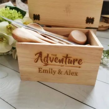 

Custom Wooden Storage Box Personalized Wooden Wedding Invitation Card Box Party Tableware Holder Box