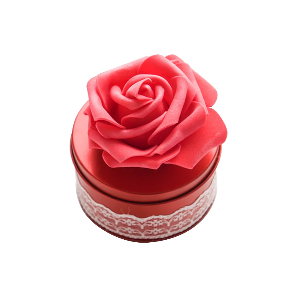 Red 10 шт./компл. круглый Форма жестяная, для конфет коробки для Одежда для свадьбы, дня рождения, день рождения ребенка, Подарочная коробка с розовым цветком - Цвет: Red