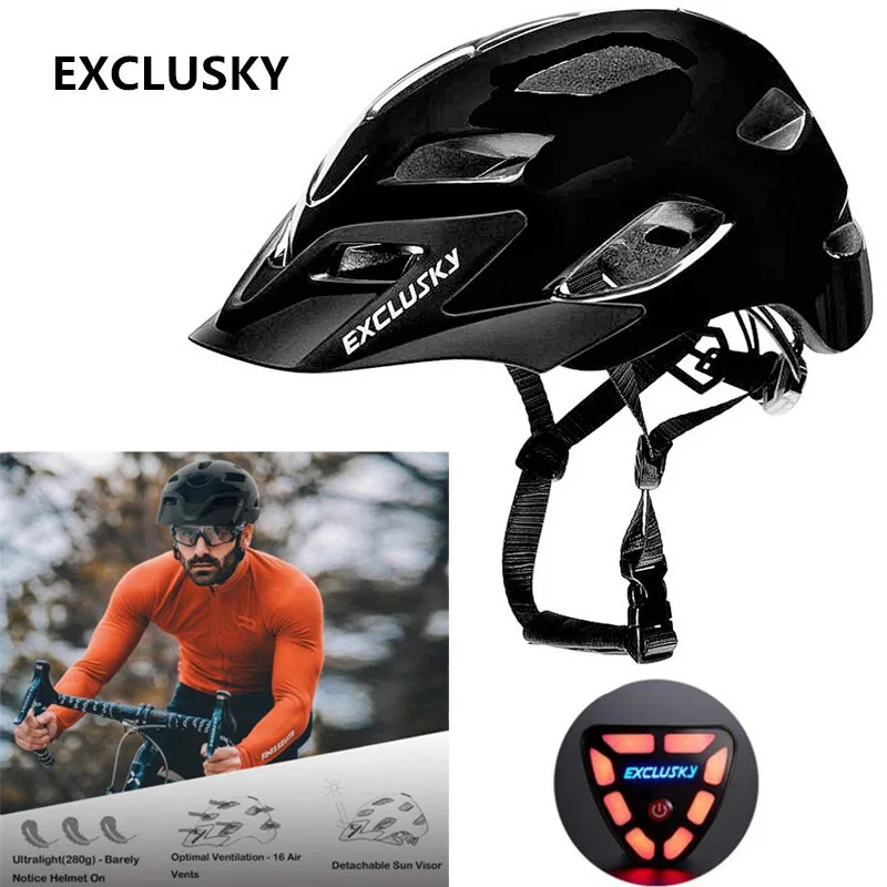 EXCLUSKY Mtb горный велосипедный шлем для езды на мотоцикле с светодиодный светильник