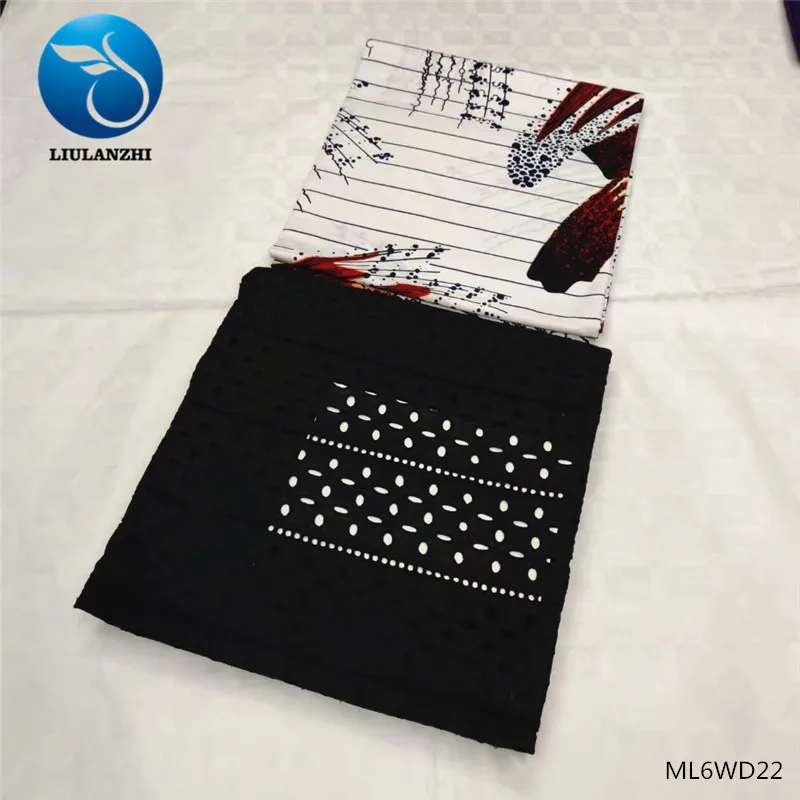 LIULANZHI последняя Анкара восковая печать африканская вощеная ткань 3 ярдов, вуаль кружева хлопчатобумажная ткань 2 ярдов для вечерние ML6WD - Цвет: ML6WD22
