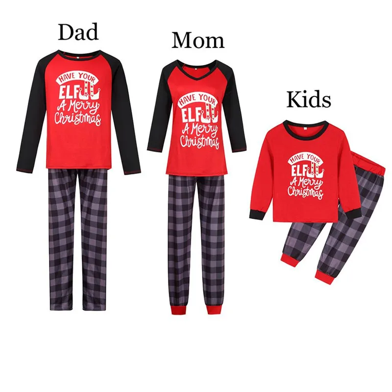 

Family Christmas Pajamas Set Warm Adult Kids Girls Boy Mommy Sleepwear Mother Daughter Clothes Dropship Matching Family C0543