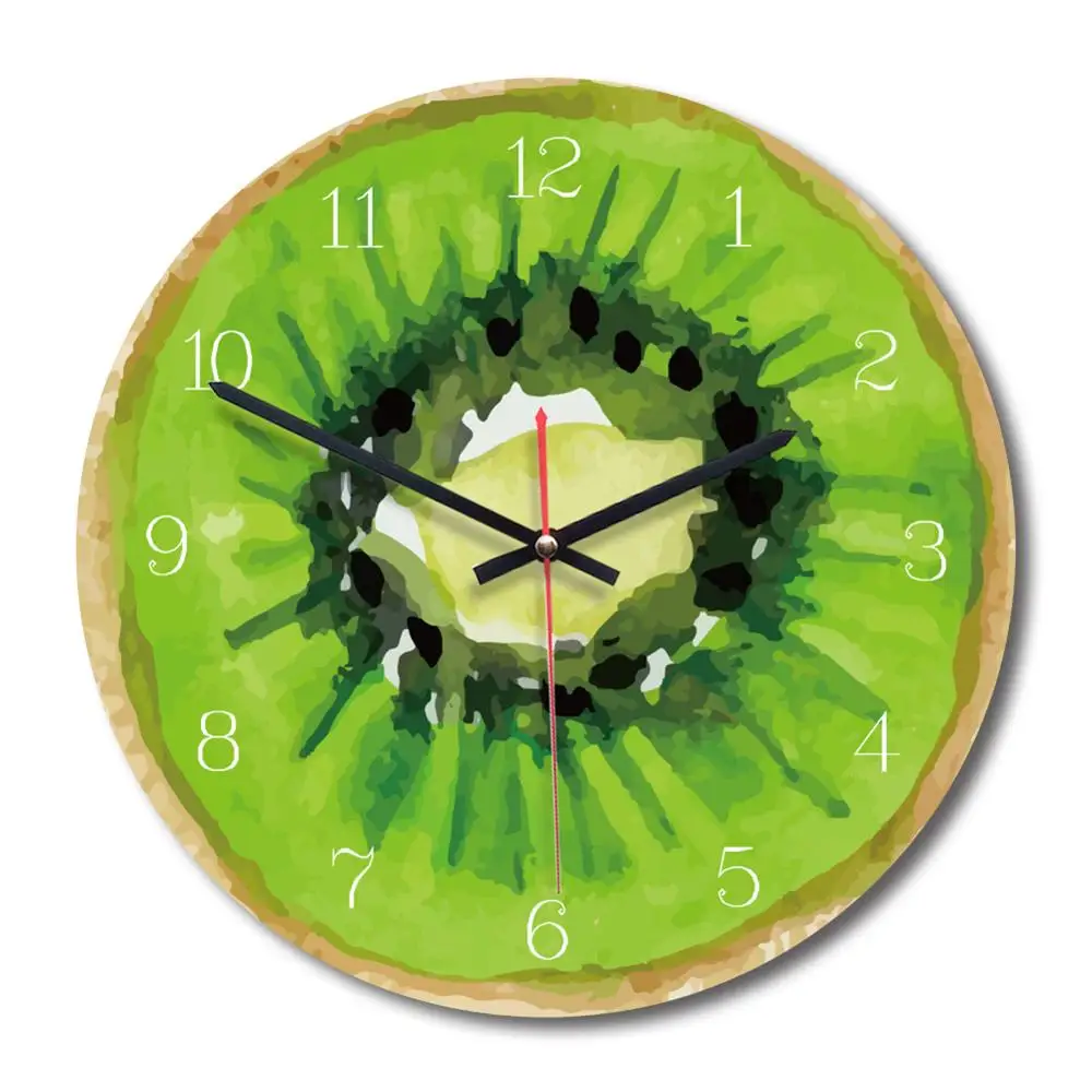 kiwi fruit Креативные настенные часы в виде фруктового дерева, лайм, современная кухня, лимонные часы, домашние декоративные часы, часы для гостиной, тропические фруктовые настенные часы - Цвет: kiwi fruit