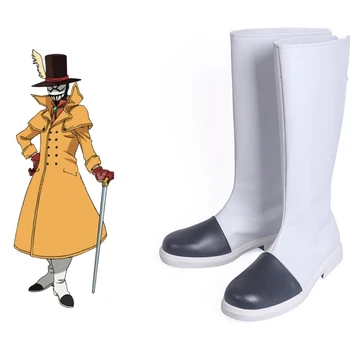 

Anime My Hero Academia Cosplay Mr.Compress Costume Boots Shoes Adult Halloween Accessories Carnival Party Calf High White