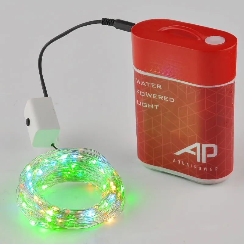 

Christmas Decorative Lamp 10m Copper Wire Light String RGB Color LED Light Warm White Color String Salt Water Power Battery