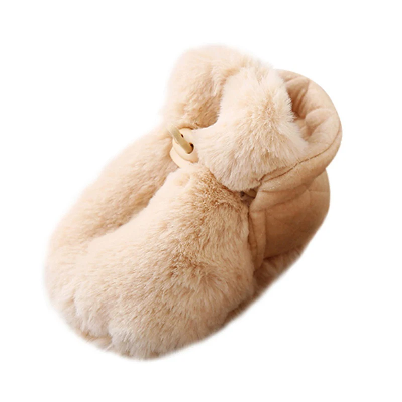 Весенне-зимняя обувь для новорожденных; унисекс; детская обувь для кроватки; хлопковая утепленная бархатная обувь для кроватки с мягкой подошвой; 7-12 м