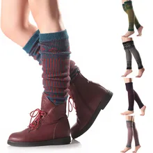 Горячая Распродажа; Модные женские теплые гольфы; разноцветные шерстяные длинные ботфорты; вязаные сапоги; закрывающие носки; Beenwarmers#3#. 0