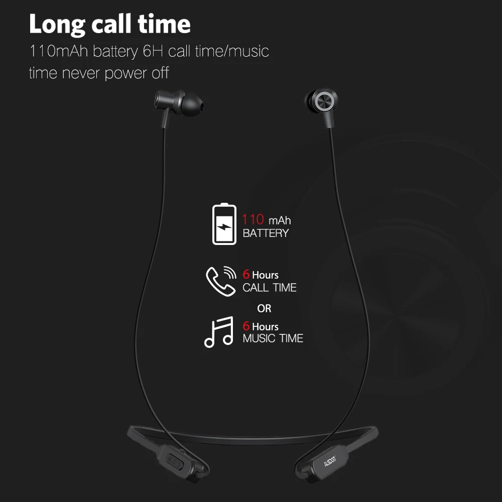 AUSDOM S5 Sport Wireless Bluetooth Earphone Headset High Quality Bluetooth Earbuds With Mic Magnetic Neckband for iPhone Xiaomi