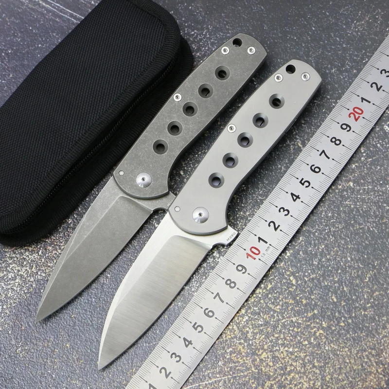Customized Falcon flipper folding knife M390 blade titanium handle outdoor camping hunting tactical pocket fruit knives tools |
