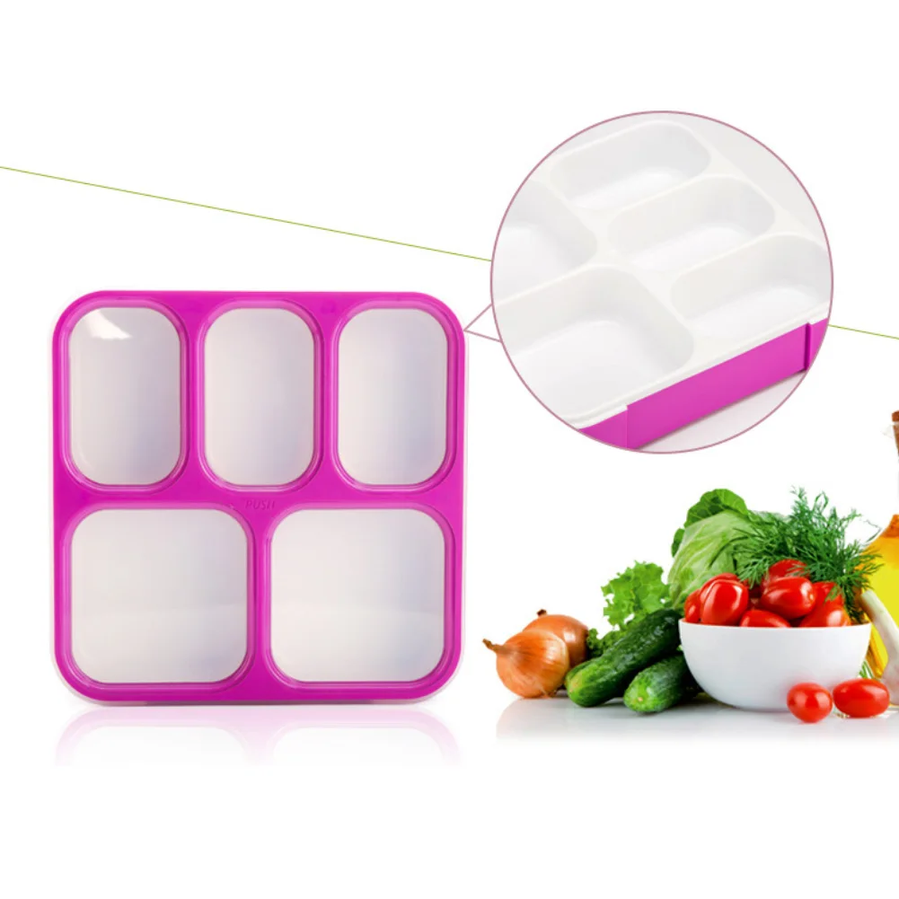 Прочный 5 отсеков запаянный герметичный Студенческая печь Bento Ланч-бокс Чехол контейнер для еды