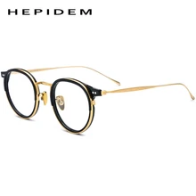 HEPIDEM Pure B титановая ацетатная оправа для очков, мужские новые брендовые дизайнерские женские винтажные круглые оптические очки для близорукости