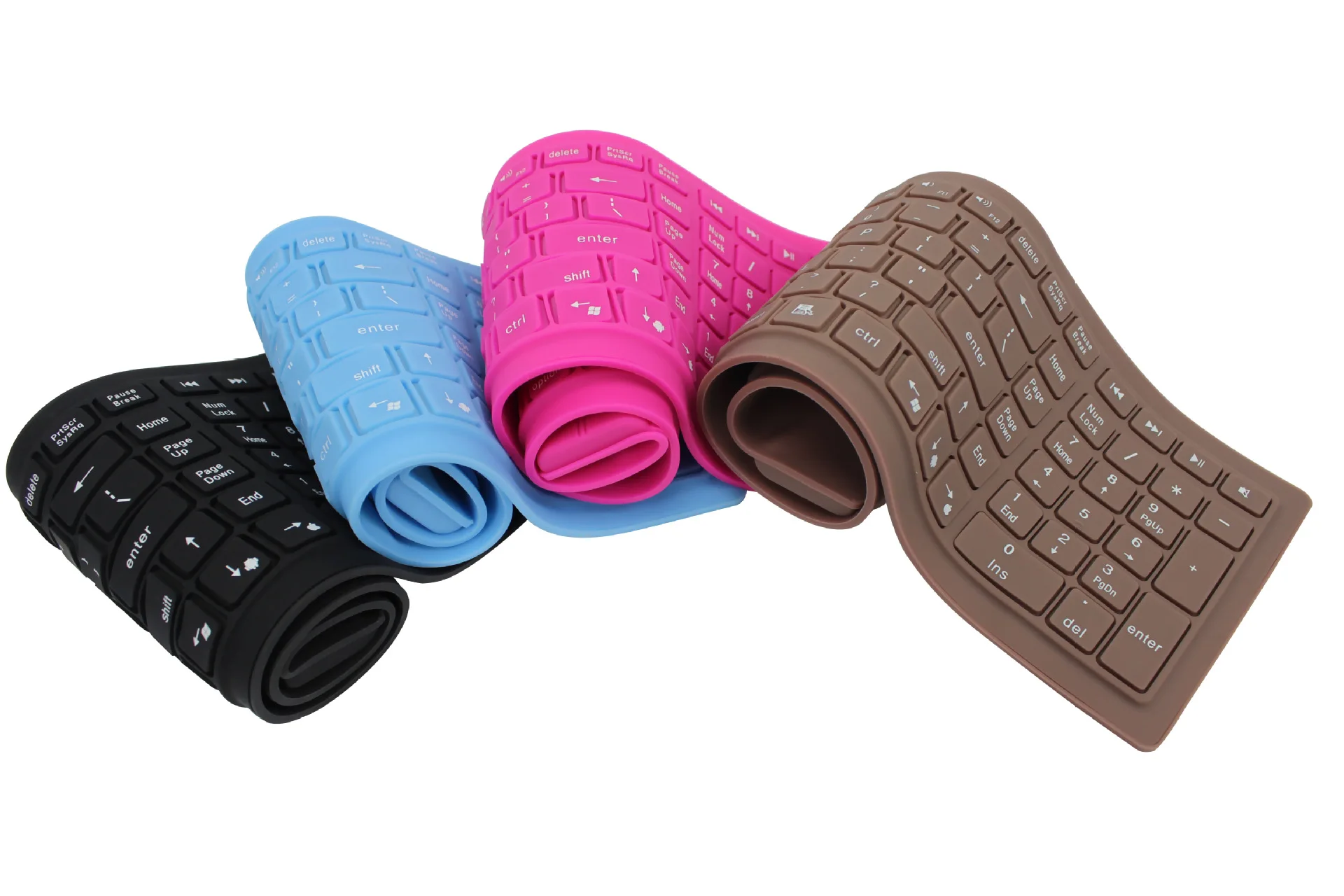 

Mini Wireless Bluetooth Silica Gel Soft Keyboard Waterproof Mute Folding Mobile Phone Keyboard Customizable Logo a Pieces of Hai