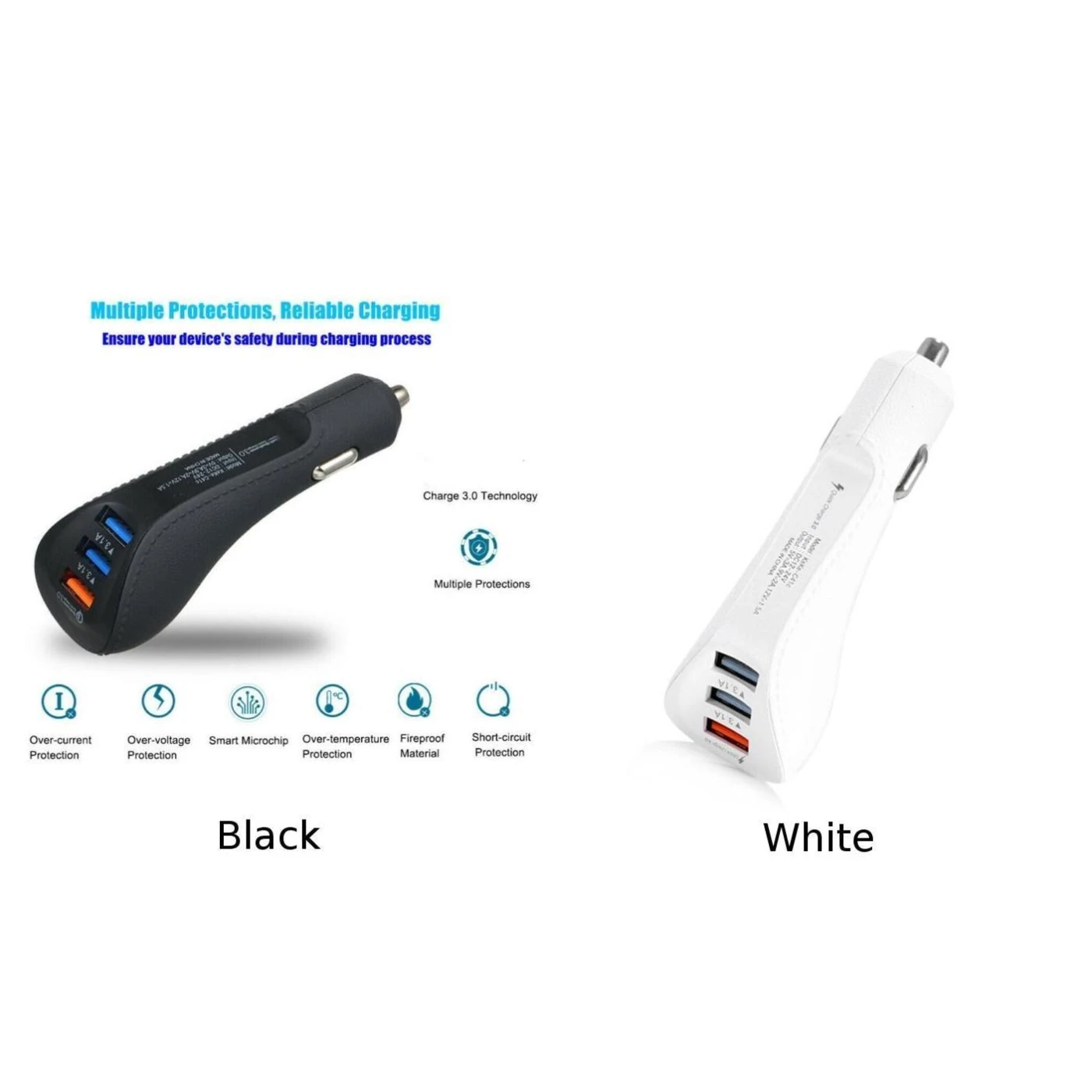 3-Порты и разъёмы Переходник USB для зарядки в машине QC 3,0 Быстрая зарядка для iPhone samsung-Ная новинка и высокое качество