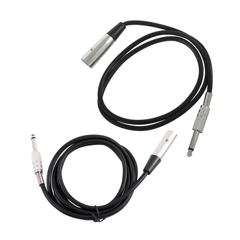 

2pcs XLR 3 Pin Plug To 6.35Mm 1/4 Inch Male Mono Jack Plug Cable - 1 Meter(Approx3.3 Feet) & 1.8 Meter (Approx 6 Feet)