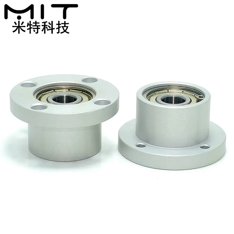 Bearings with Housings Double-Shielded Flange Bearing Seat Assembly with Buckle Ring Dia 3/4/5/6/8/10/12 1pcs