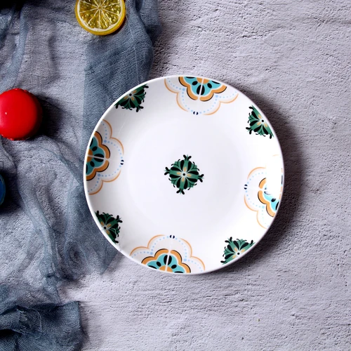 Керамическая посуда в скандинавском стиле, круглая Геометрическая пластина в форме сердца, украшение детской комнаты, любимая детская тарелка - Цвет: C